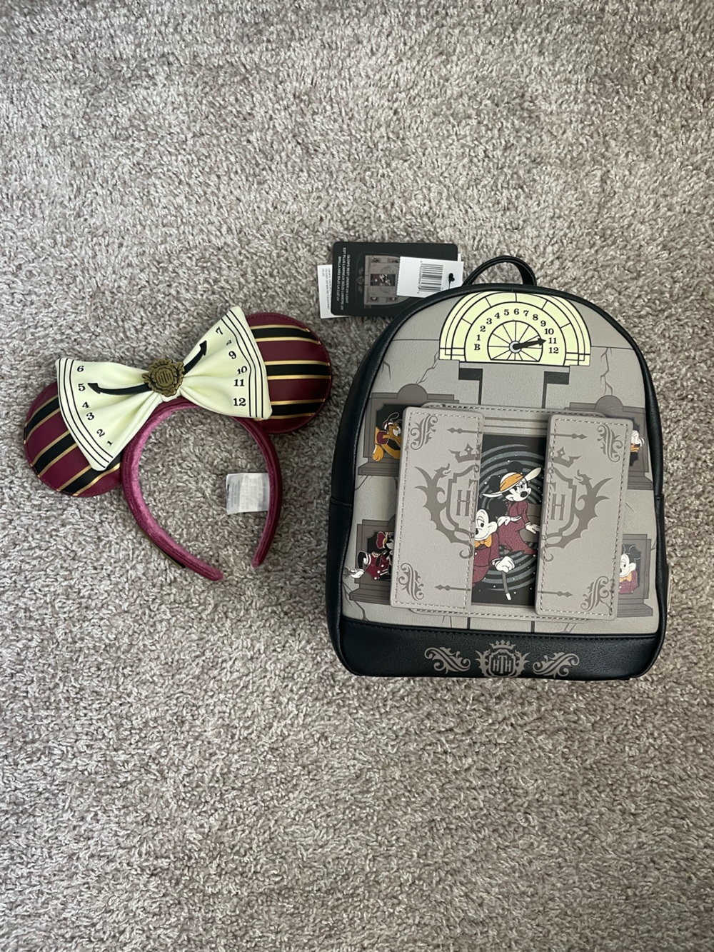 Disney Loungefly Tower of Terror Backpack & Headband Set - Grey/Maroon - Picture 2 of 2